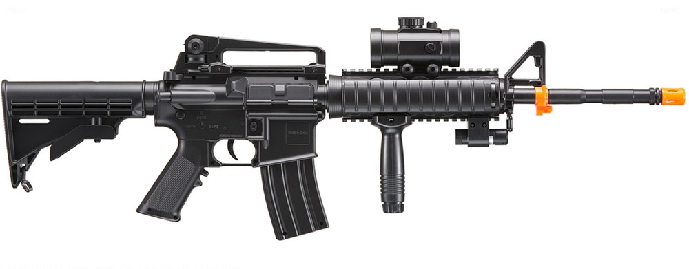 AirSoft Double Eagle M4 AEG Automatic Electric Rifle w/Flashlight & Red DOT Scop