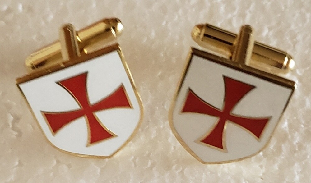 Crusaders Templar Knights Order Shield Cross Cuff Links