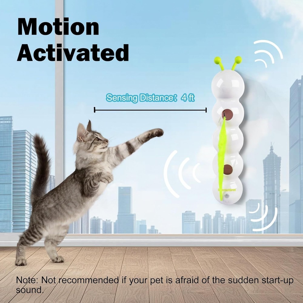 Interactive Cat Toy with Automatic Motion Sensor and USB-C Fast Charging