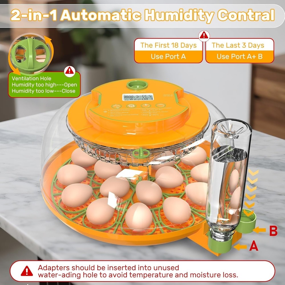 18 Egg Incubators for Hatching Eggs, Egg Incubator Incubator with Automatic Turn