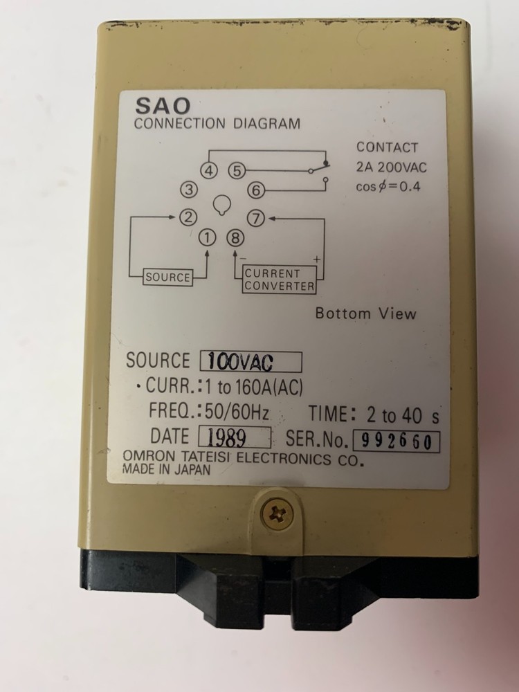 OMRON SAO-Q CURRENT SENSOR / Timer