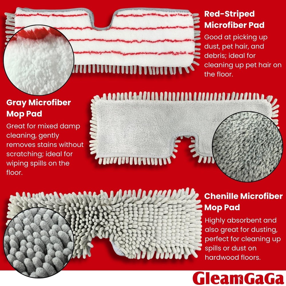 Microfiber Mops for Floor Cleaning, Flat Dust Mop with 4 Washable Pads, Dual-...