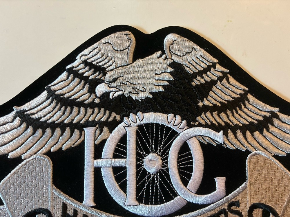 Large 11" Silver Harley Davidson Owners Group Patch HOG Eagle Jacket 2015 Wings