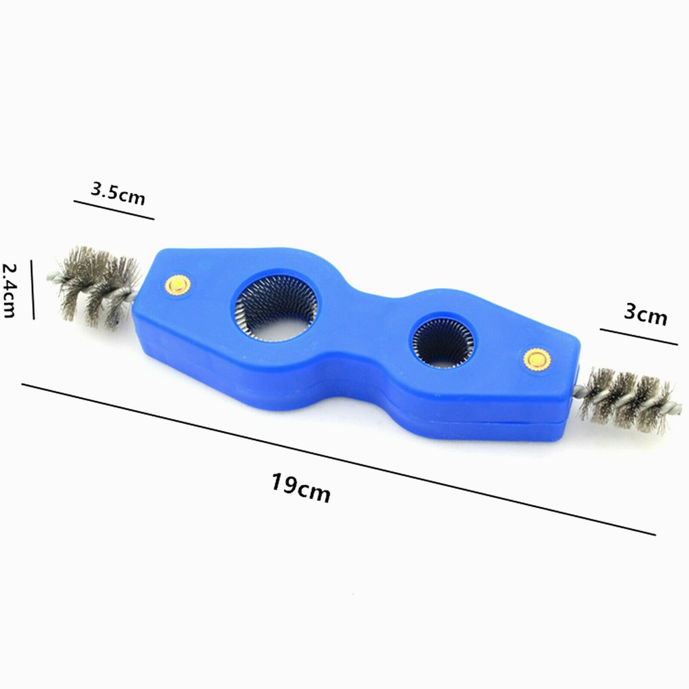 (2) Wire Brush Battery Cable Terminal Post Cleaning Tool & Plumbers Pipe 4 in 1