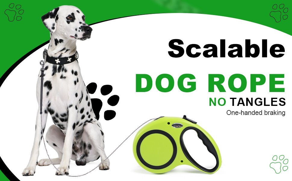 Retractable Dog Leash 30 FT, Heavy Duty Dog Leash for Dogs 77 lbs, 360° NoTangle