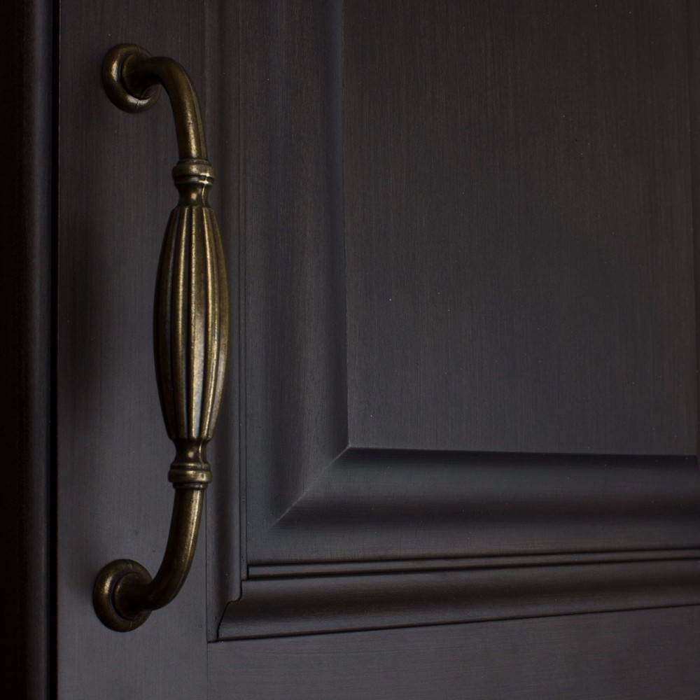 GlideRite 5" CC Fluted Cabinet Cupboard Hardware Pull Antique Brass - 4046-AB-1
