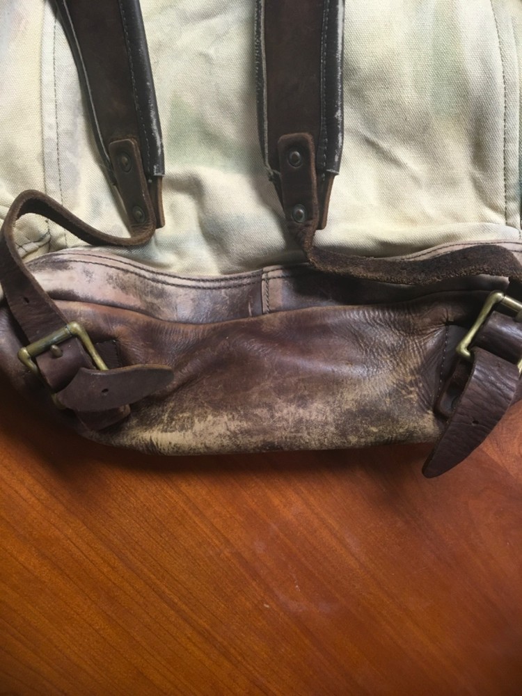 Duluth Pack Canvas Backpack Leather Straps USA Vintage