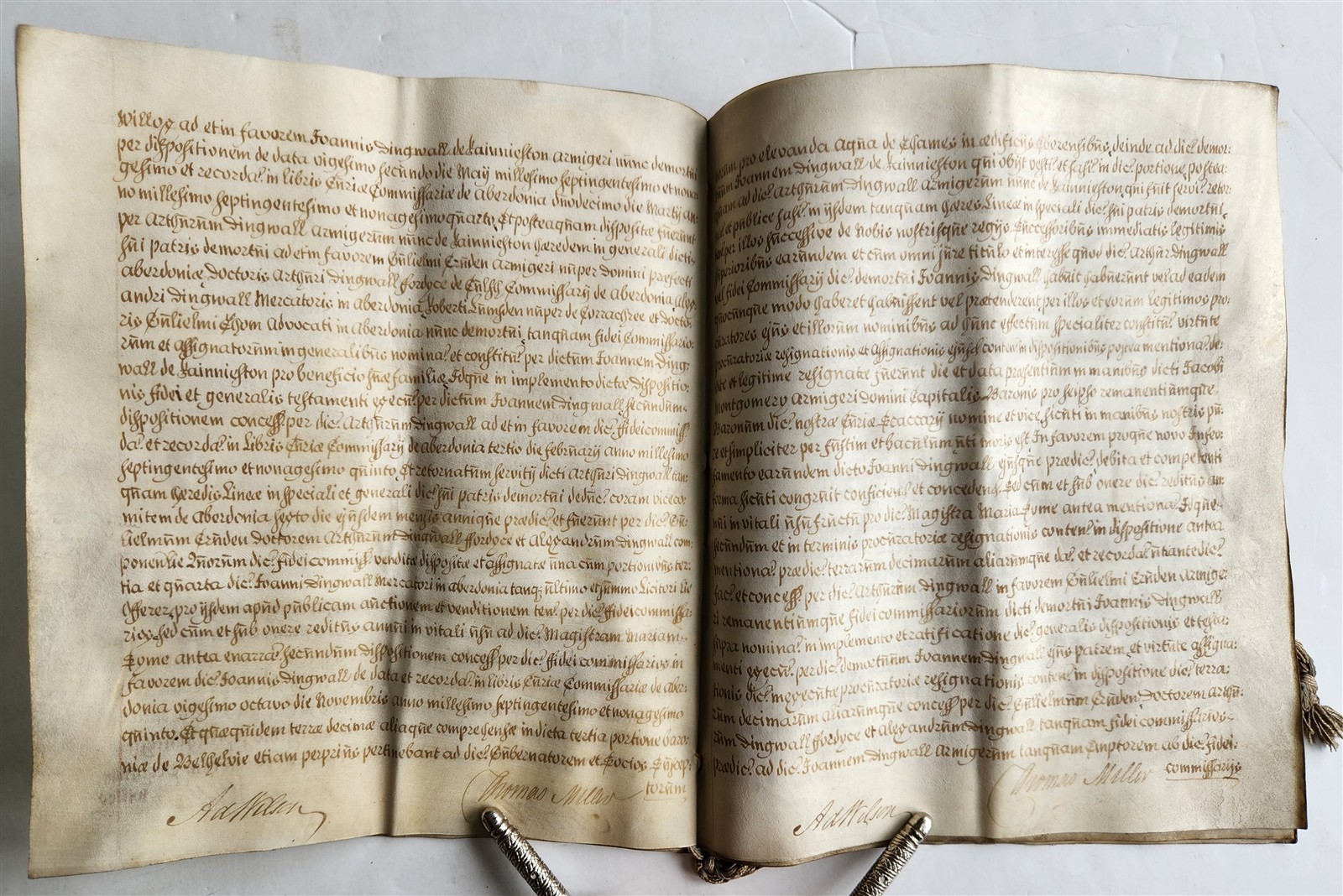 1795 MANUSCRIPT on VELLUM ANTIQUE LATIN LEGAL DOCUMENT 14 pp. EDINBURGH SCOTLAND