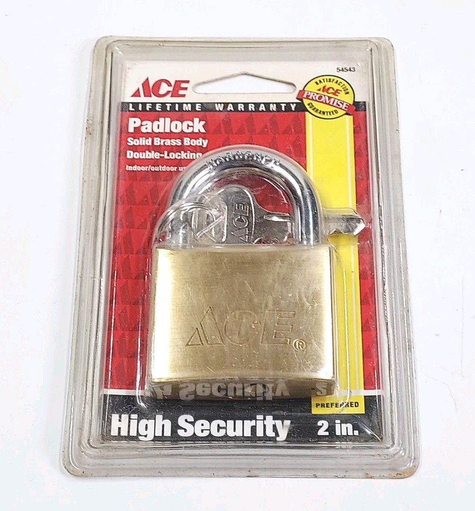 Ace Hardware Solid Brass Body High Security Lock Padlock 54543 - 2”