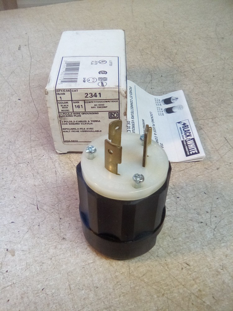Leviton 2341 2-Pole 3-Wire Grounding Locking Plug