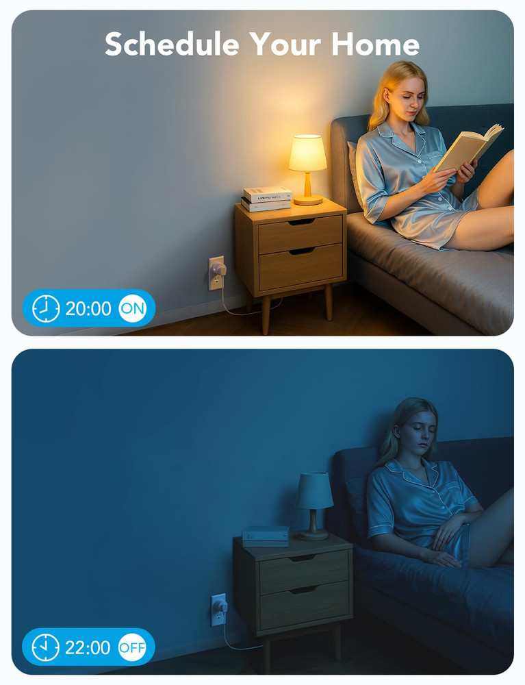 Smart Plug, WiFi Outlet Compatible with Alexa and Google Assistant, Mini Smart H
