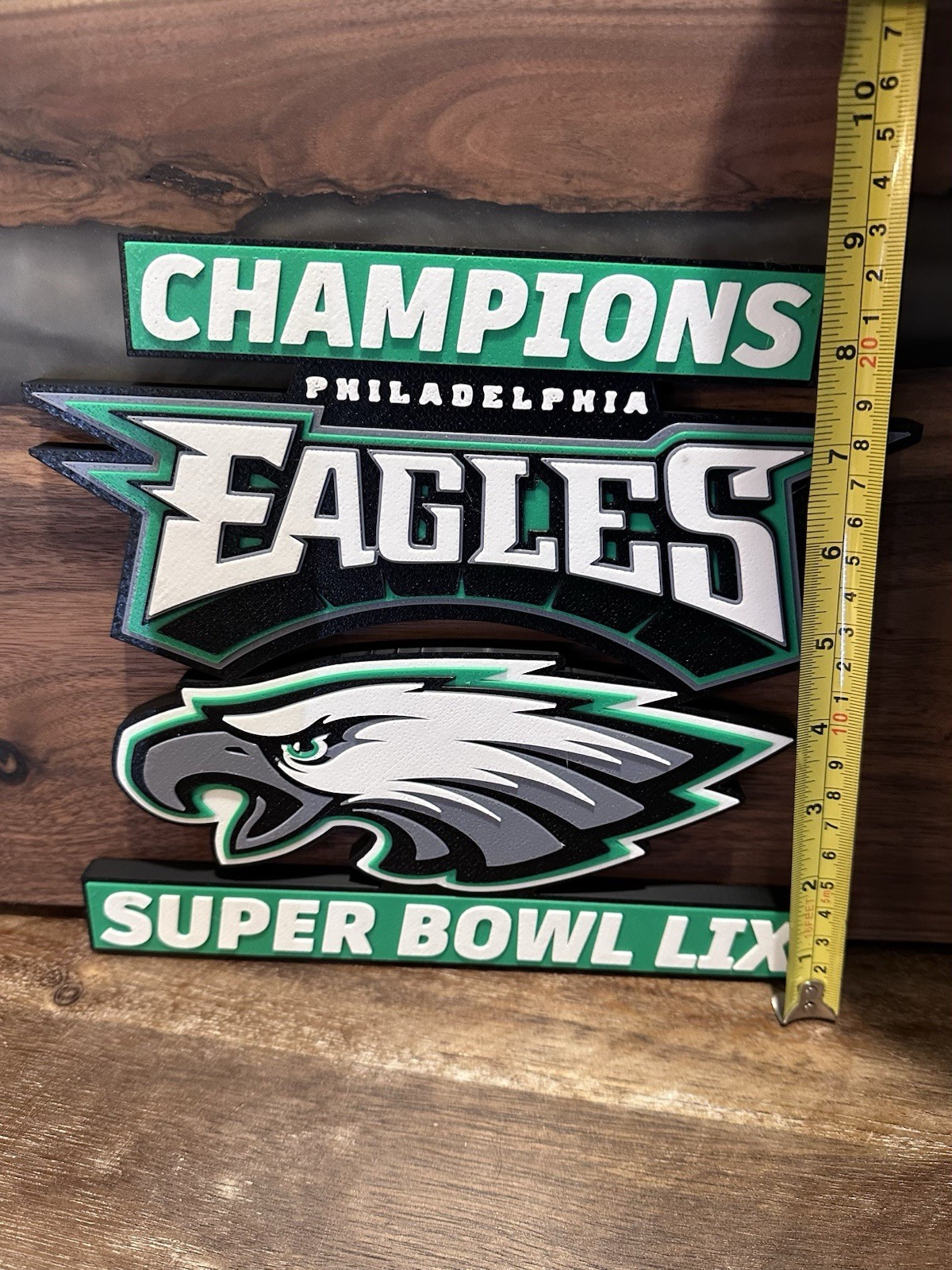Philadelphia Eagles Champions 3D Wall Sign Super Bowl LIX Decor Man Cave Art