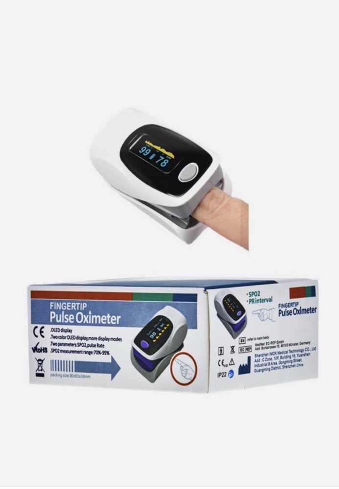 Fingertip Oximeter. Display Model C101A3. Multi-Feature White Black