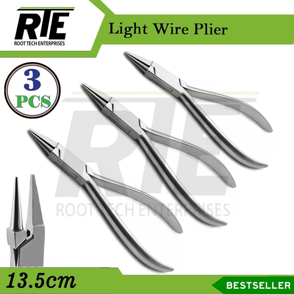 3PCS Orthodontic Bird Beak Pliers Light Wire Bending Loop Forming Tool