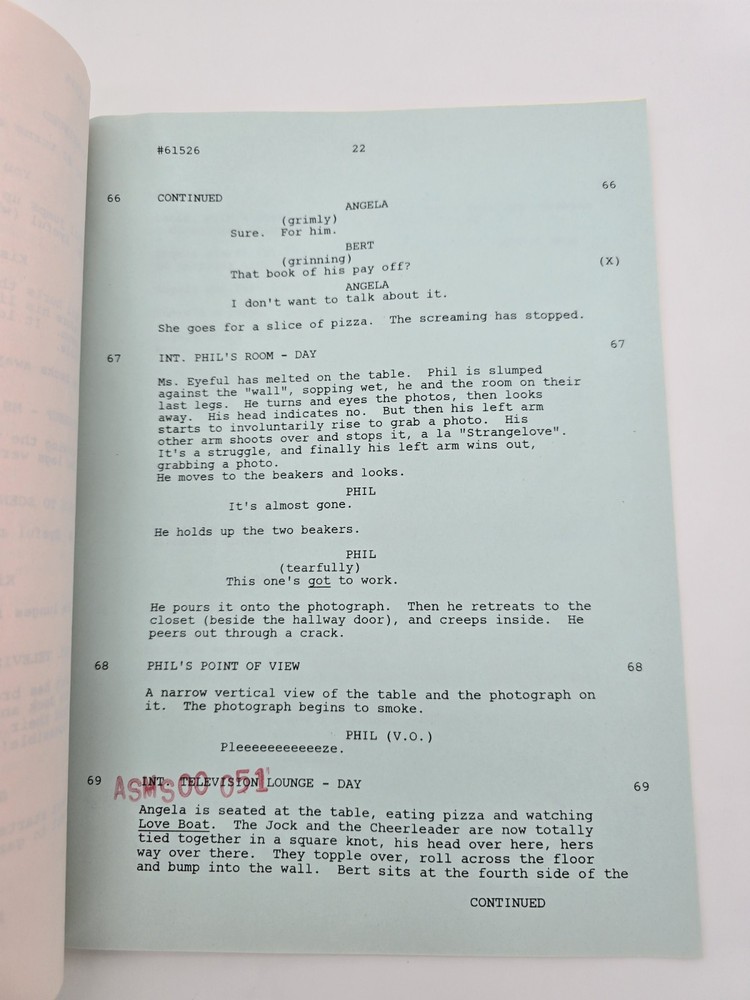 AMAZING STORIES / Michael McDowell 1986 TV Script, Jon Cryer "Miscalculation"