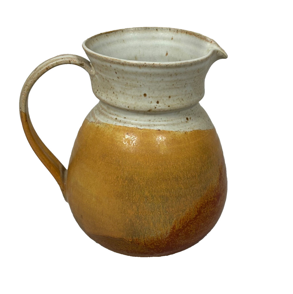 Signed Studio Pottery Multi-Color Pitcher 7"