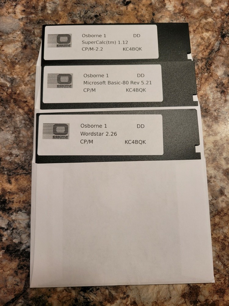 Osborne 1 / 1A Double Density 3 Application Disks  SuperCalc, Basic-80, Wordstar