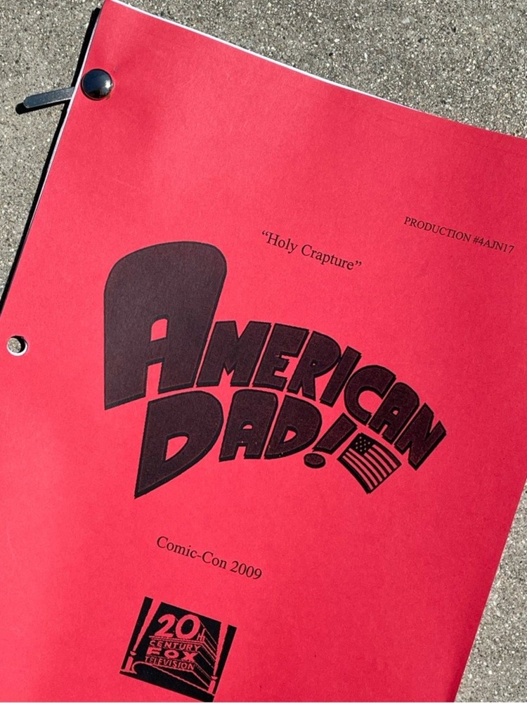 RARE American Dad Comic Con 2009 Panel Draft Holy Crapture Production Script