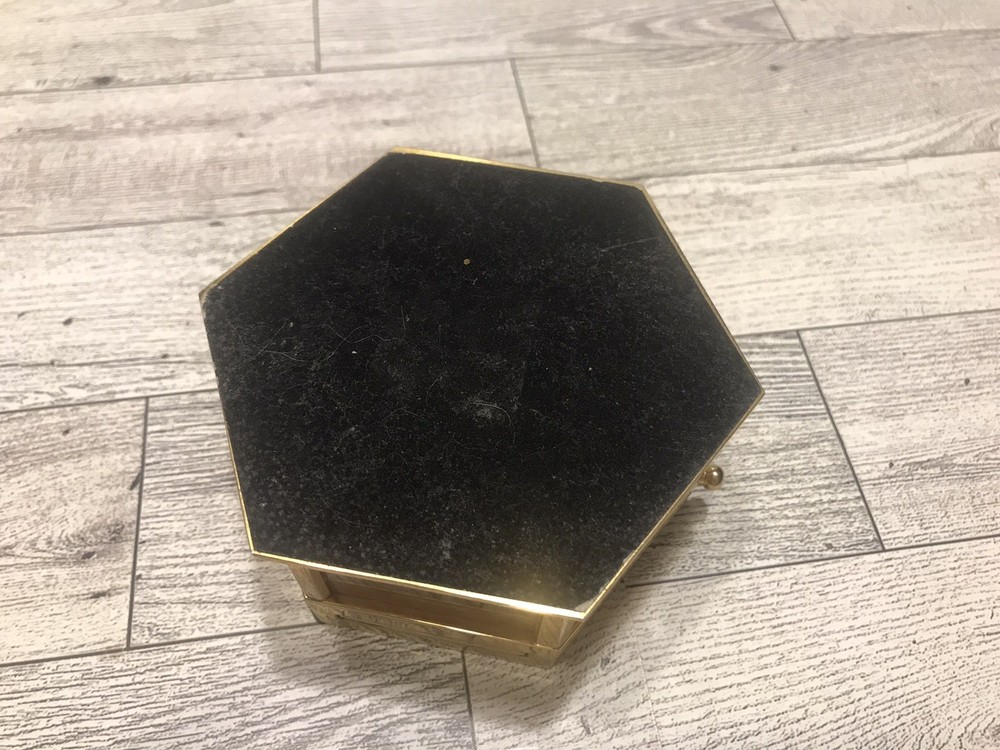 HOWARD & MILLER Gold Tone Metal Desk Clock
