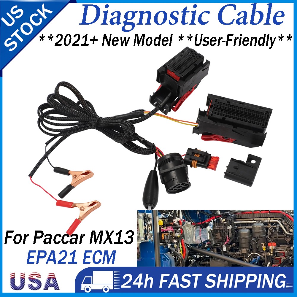 Diagnostic Cable For Paccar MX13 EPA21 ECM 2021+ & Commercial / Heavy Duty Cars