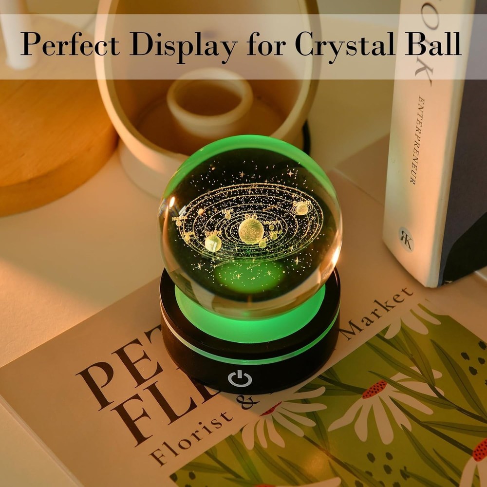 Multi-Function Concave LED Display Stand with RGB Lighting - 3.15" Acrylic Base