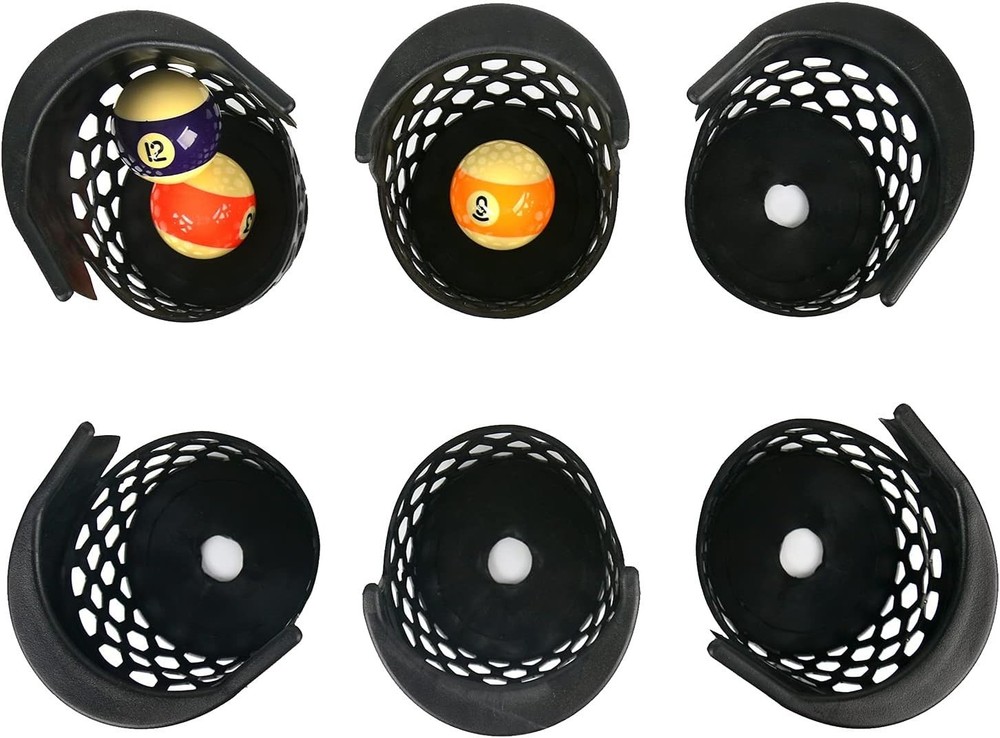 Pool Table Pockets Replacement Pockets for Billiard Table Set of 6 Plastic We...