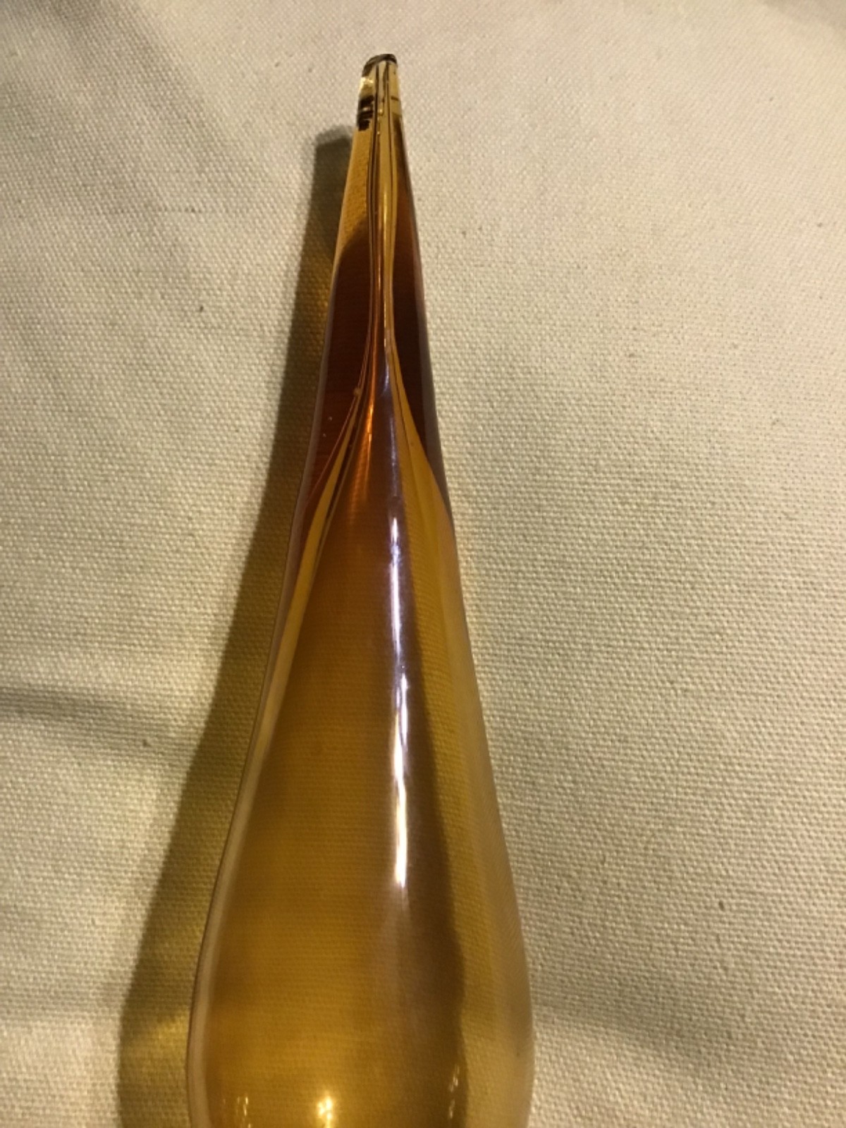 Vintage MCM Empoli Amber Smooth Glass Bottle Decanter Stopper Only, Approx 9.5”