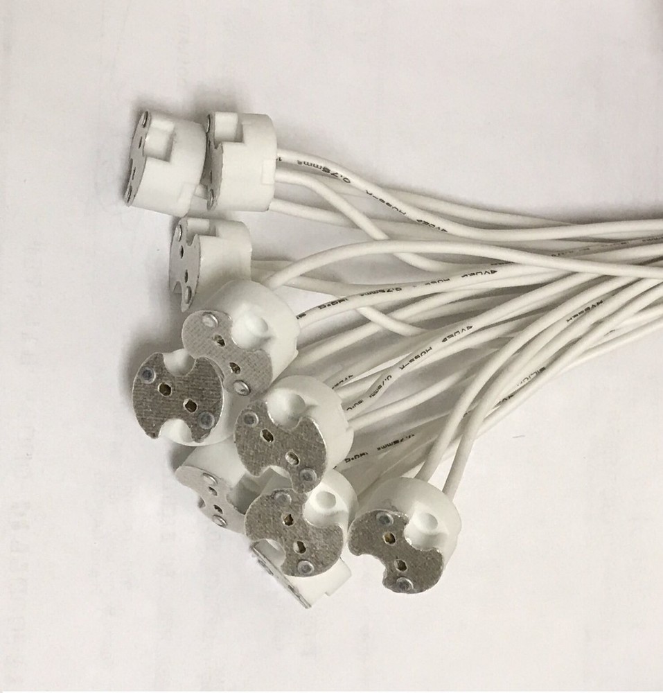 10 Pack Bioluz LED MR16 Socket, GU5.3 Socket, LED Halogen Lamp Ceramic Wire C...