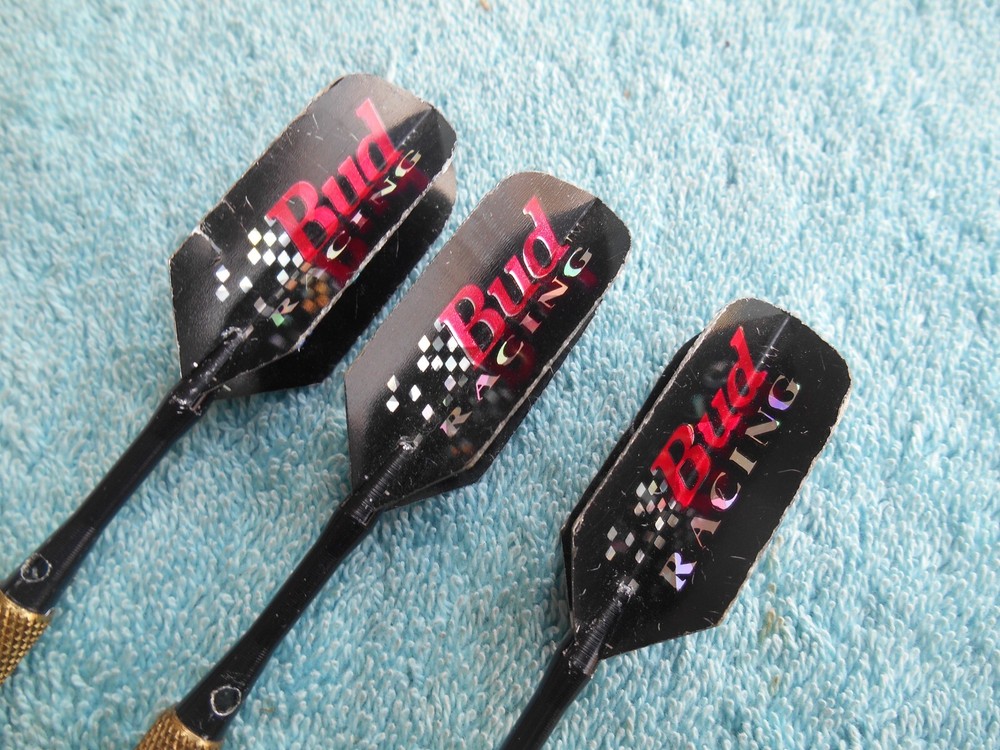 BRASS Soft Tip Darts SET WITH BUD RACING FLIGHTS.