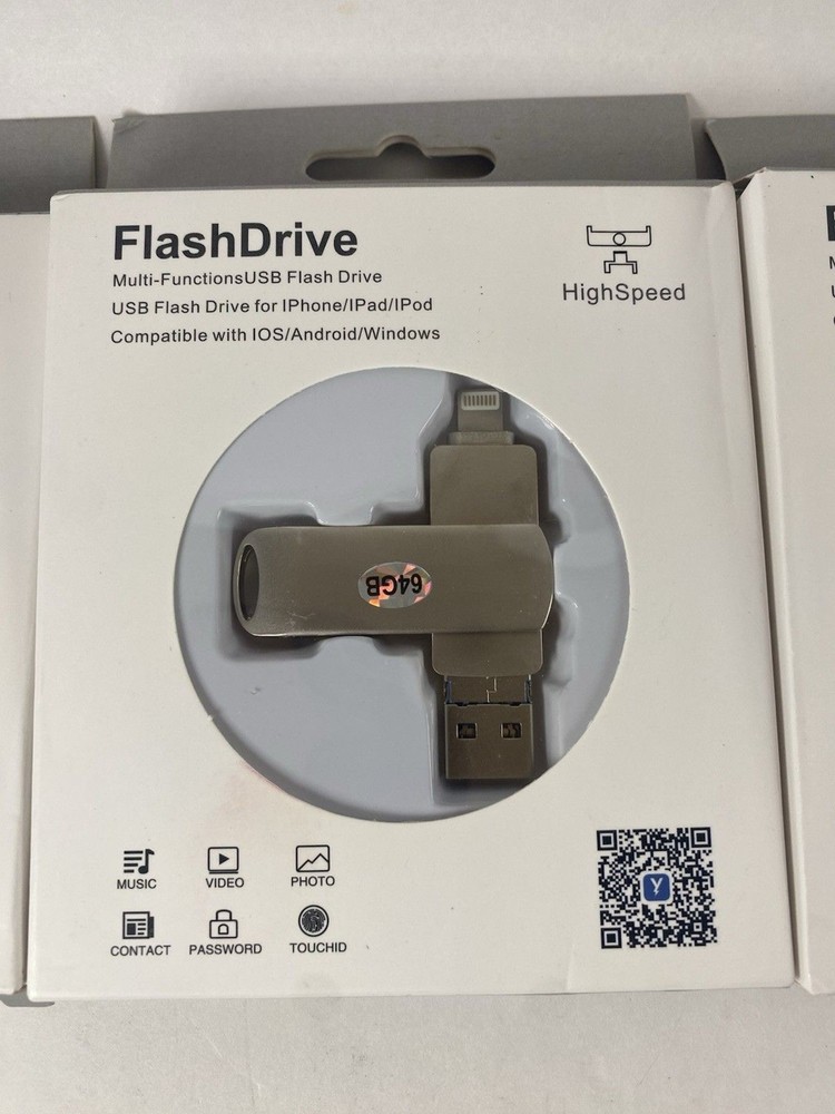 3PCS 64GB USB Flash Drive for IOS Android PC Highspeed Older Plug