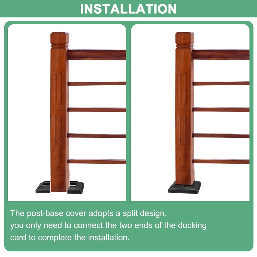 4-Pack Post Base Cover, Internal 1.18"x 1.18" Post Skirt Split Type for Railing