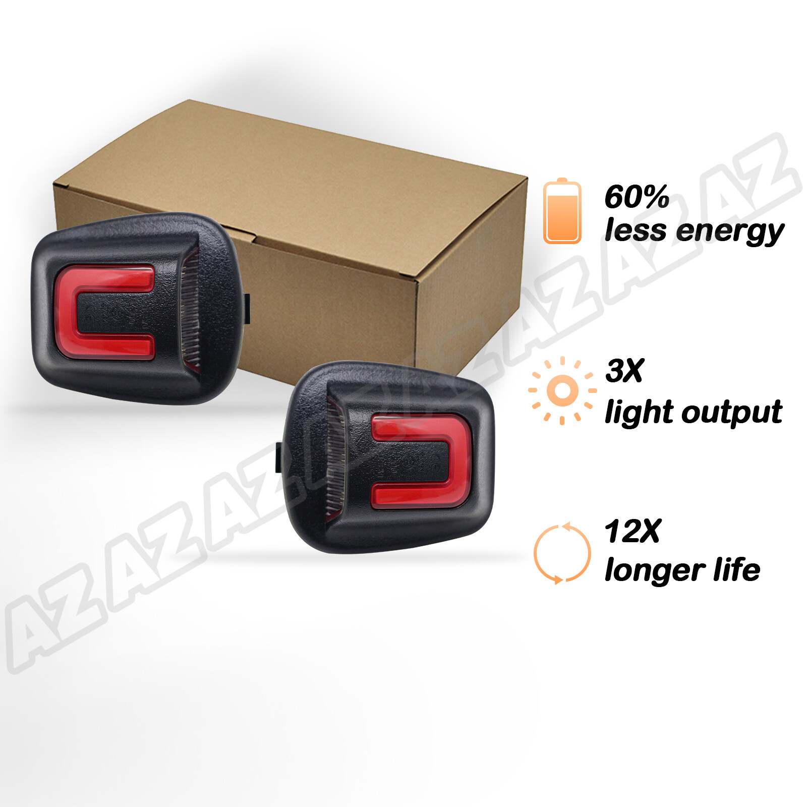 2x Red+White LED Rear Bumper Tag Light License Plate Lamp Fit 97-11 Dodge Dakota