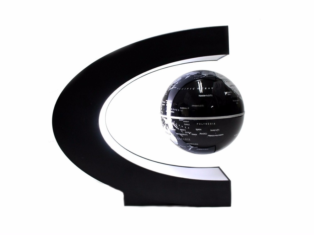C Shape Magnetic Levitation Floating Globe With Light Desktop Display New