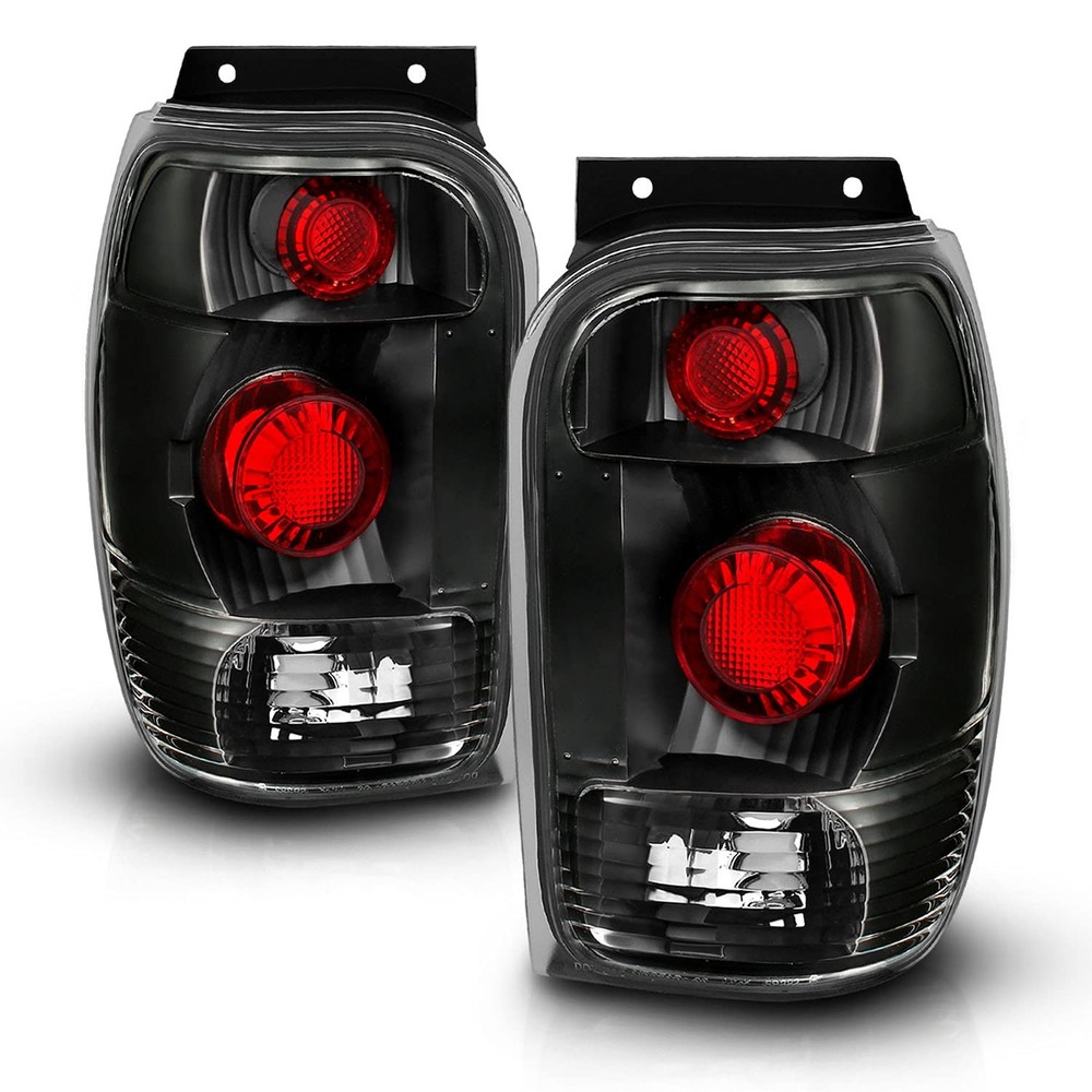 98-01 Explorer Black Replacement Tail Lights Set Pair