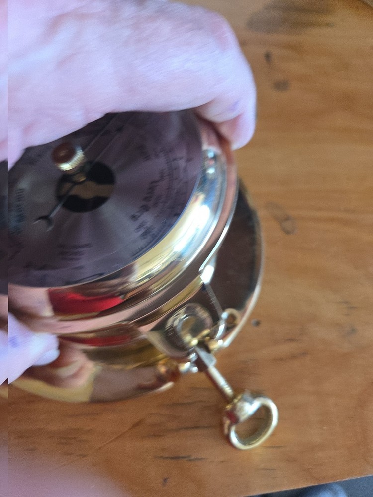 Nautical Barometer, Polished Brass