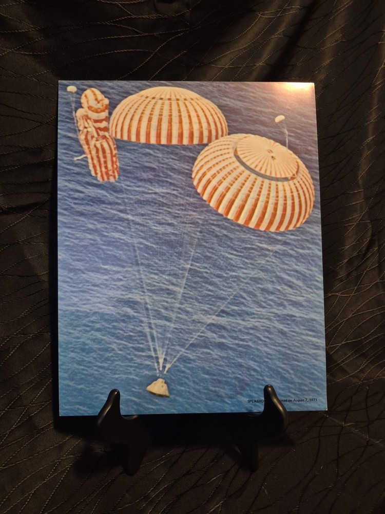 Vintage 1971 Lithographs Apollo 15 Command Module Endeavour splashing down