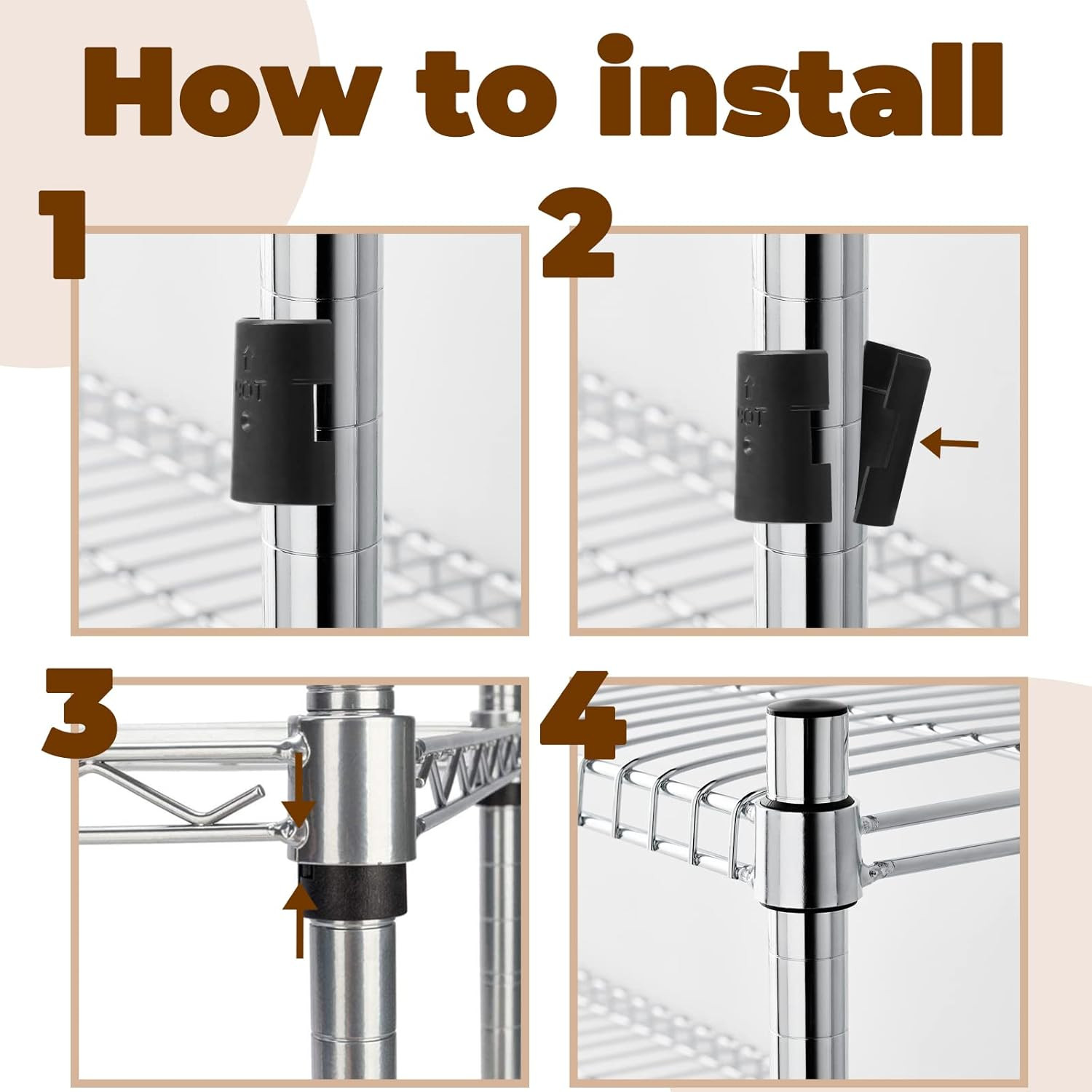 50 Pack 1 Inch Wire Shelving Shelf Lock Clips Plastic Shelving Clips Replacement