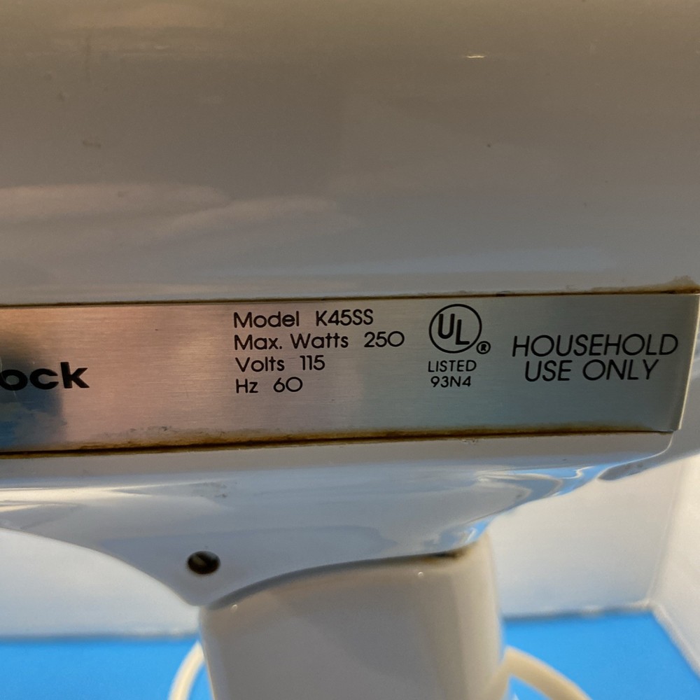 KitchenAid K45SSWH 10 Speed Mixer Bundle Tested Working