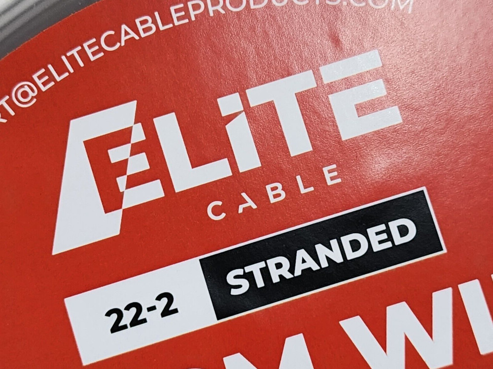 Elite Cable Products 22/2C Stranded OFC Security/Alarm/Control Cable White/100ft