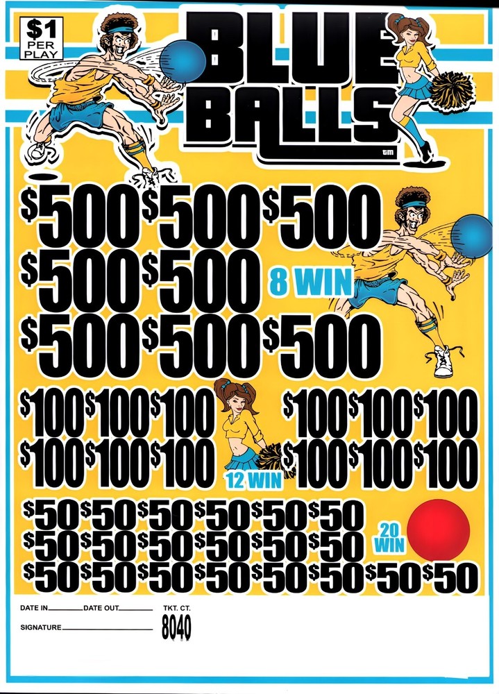 Pull Tab Ticket - Jar - Game - Blue Balls - 8,040 ct