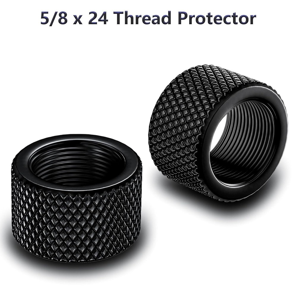 2 Pack Thread Protector 5/8X24 Steel Thread Adapters (Black)