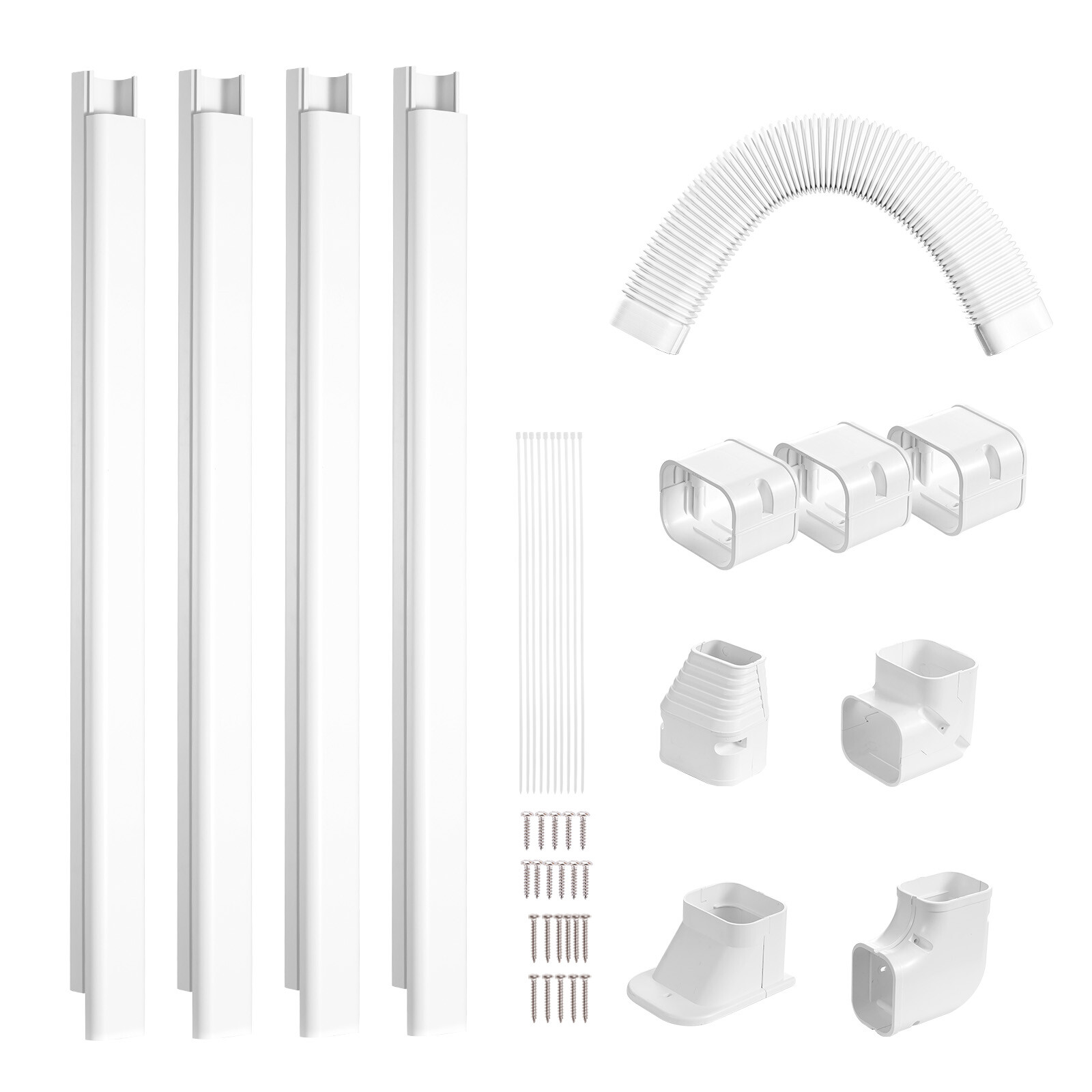 VEVOR 3" W 15.8Ft Line Set Cover Kit For Mini Split/Central Air Conditioner PVC