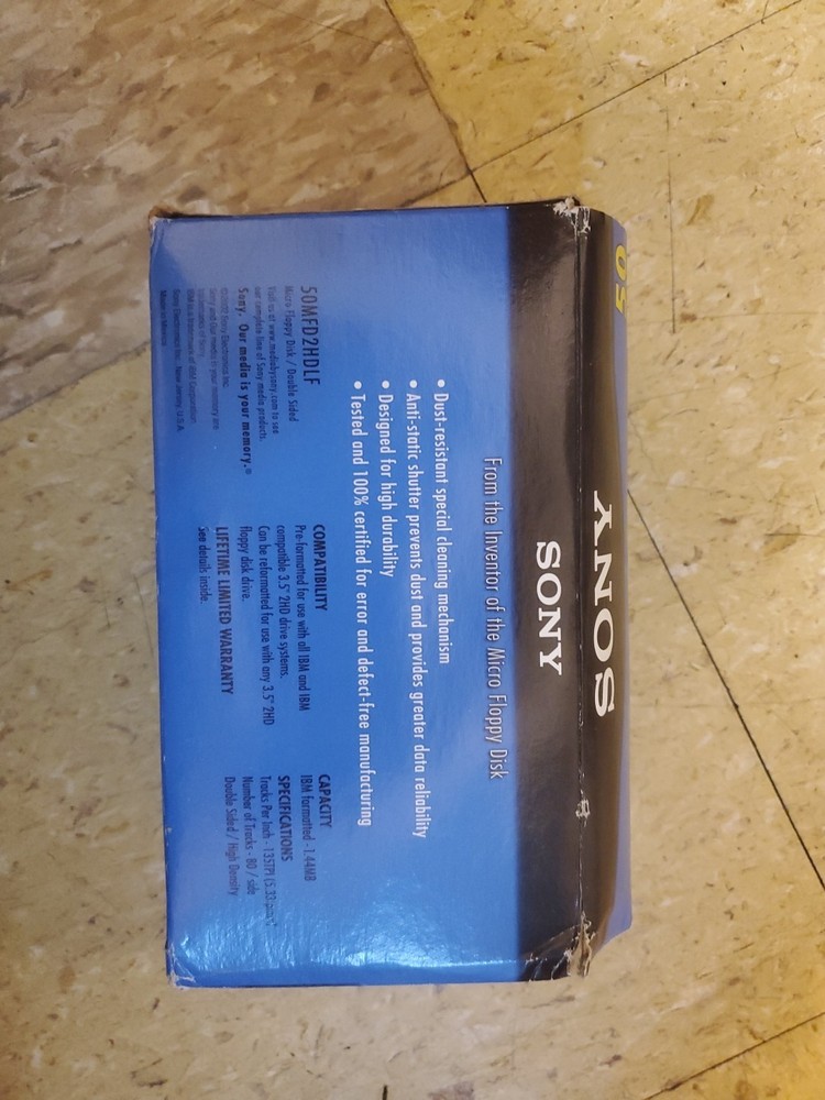 Sony 50MFD-2HDLF 3.5" Double Sided Diskettes IBM Formatted - 50 Pack