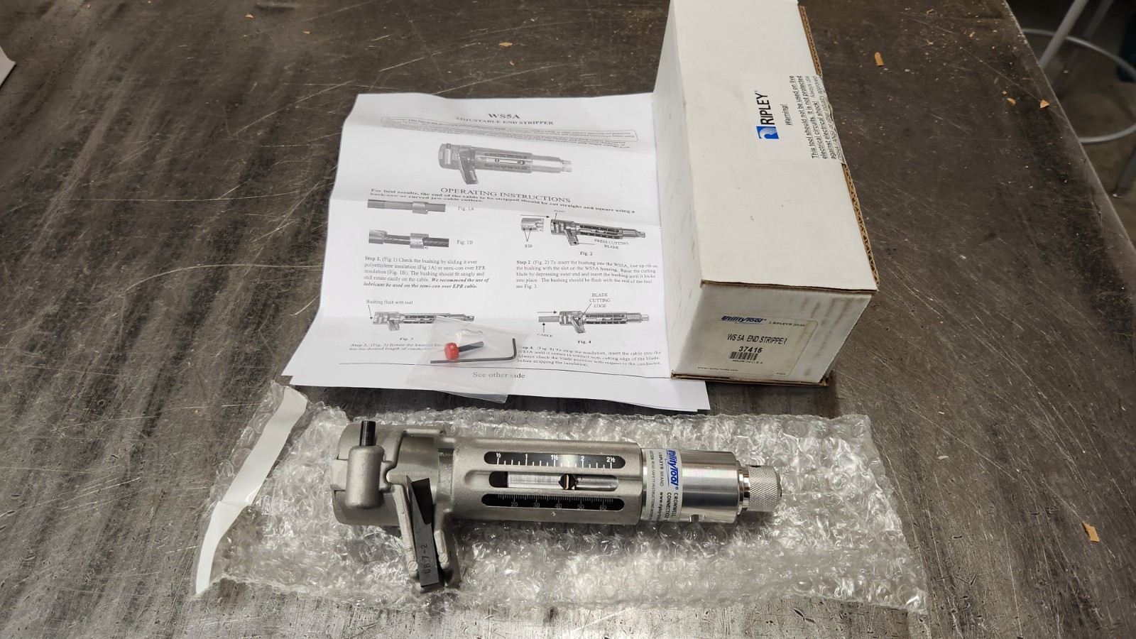 Ripley 37415 WS 5A  600V-35kV 0.625-2.5 Cable End Stripper NO BUSHING. USA NEW