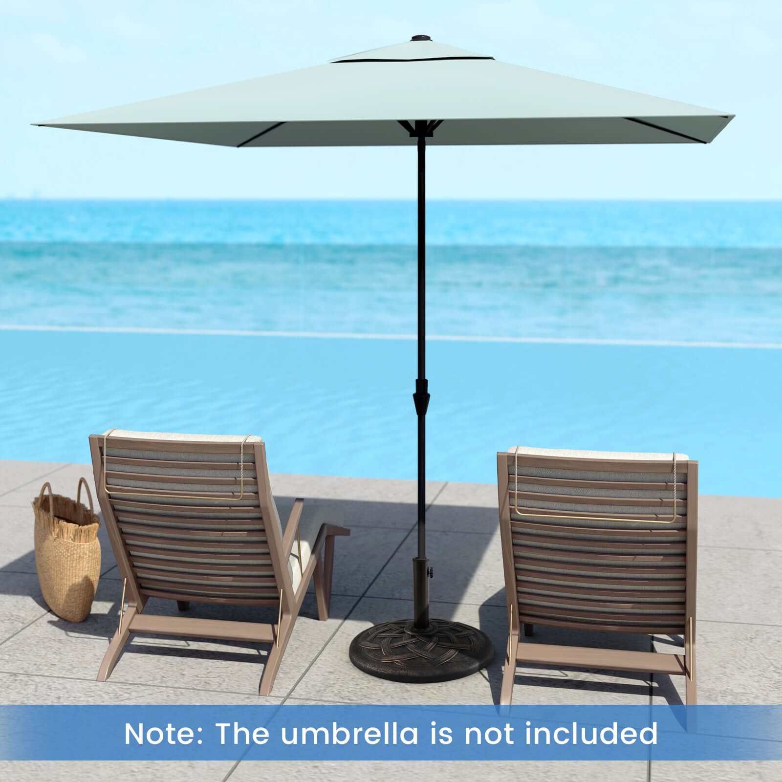 22" Round Umbrella Base Stand Market Patio Standing Outdoor Living Heavy Duty