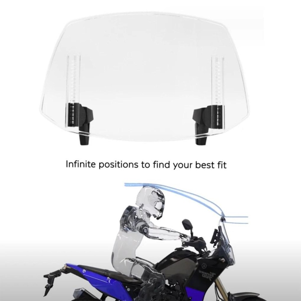 Clear Motorcycle Adjustable Clip On Windshield Extension Spoiler Wind Deflector