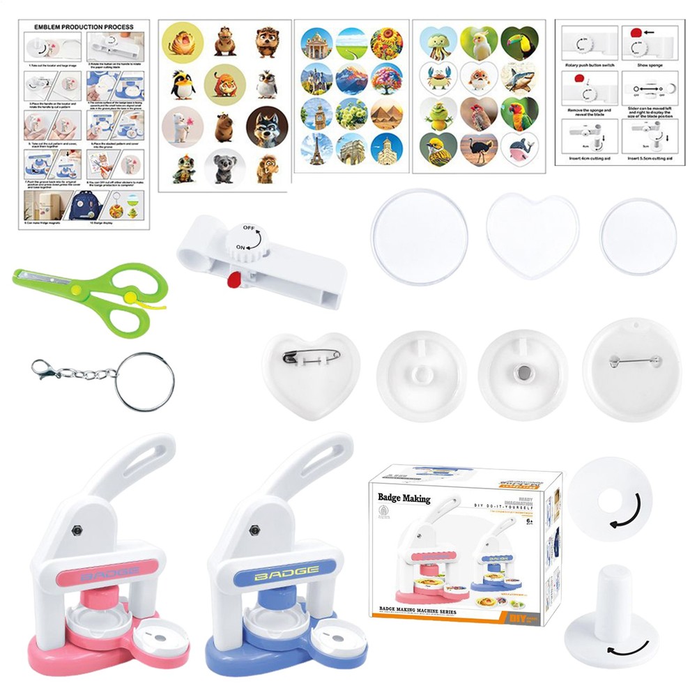 Pin Maker Manual Press Hands-On Stimulation Badge Making Accessories