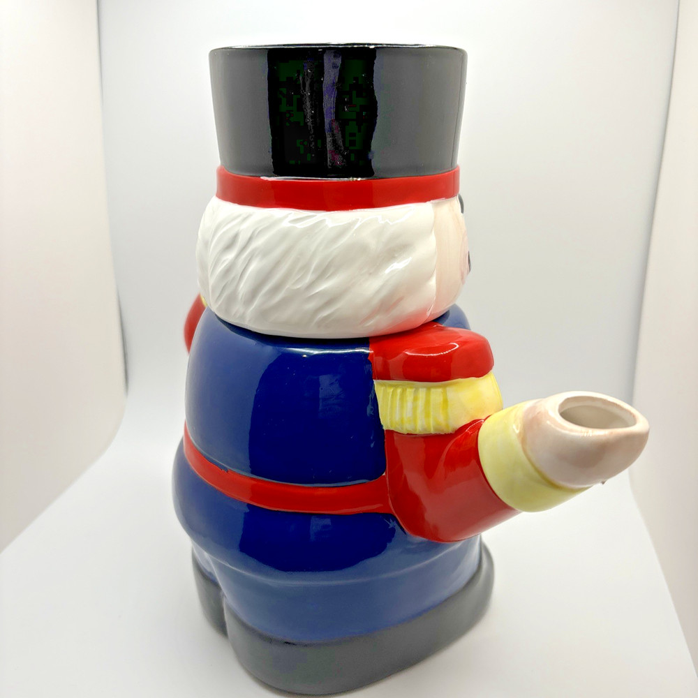Christmas Nutcracker Tea Pot Ceramic Multi-color 8.5" Tall