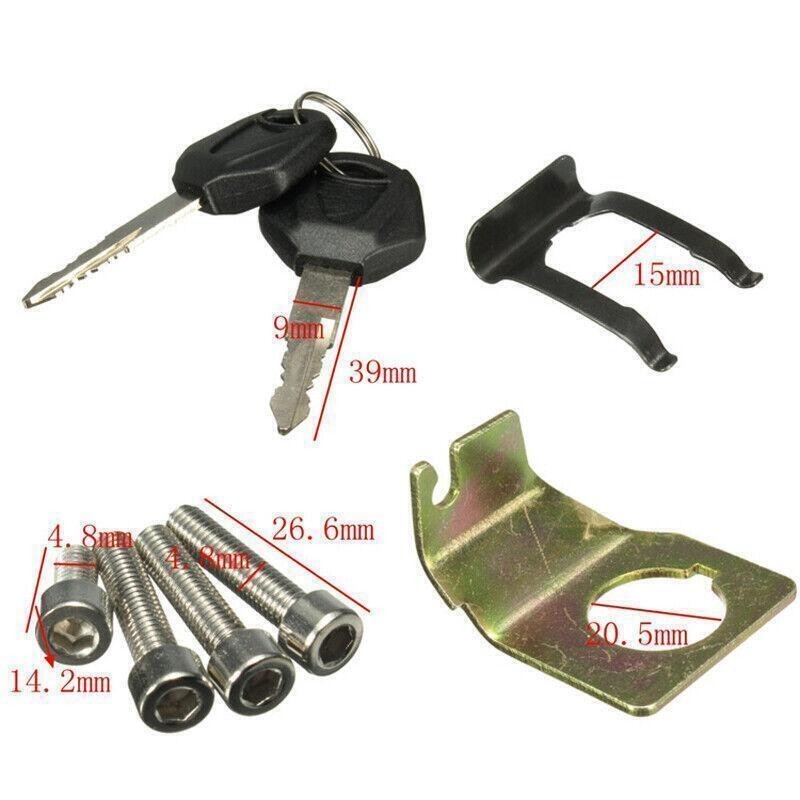 Set Universal Modified Motorcycle Fuel Gas Cap Ignition Switch Seat Lock Key Kit
