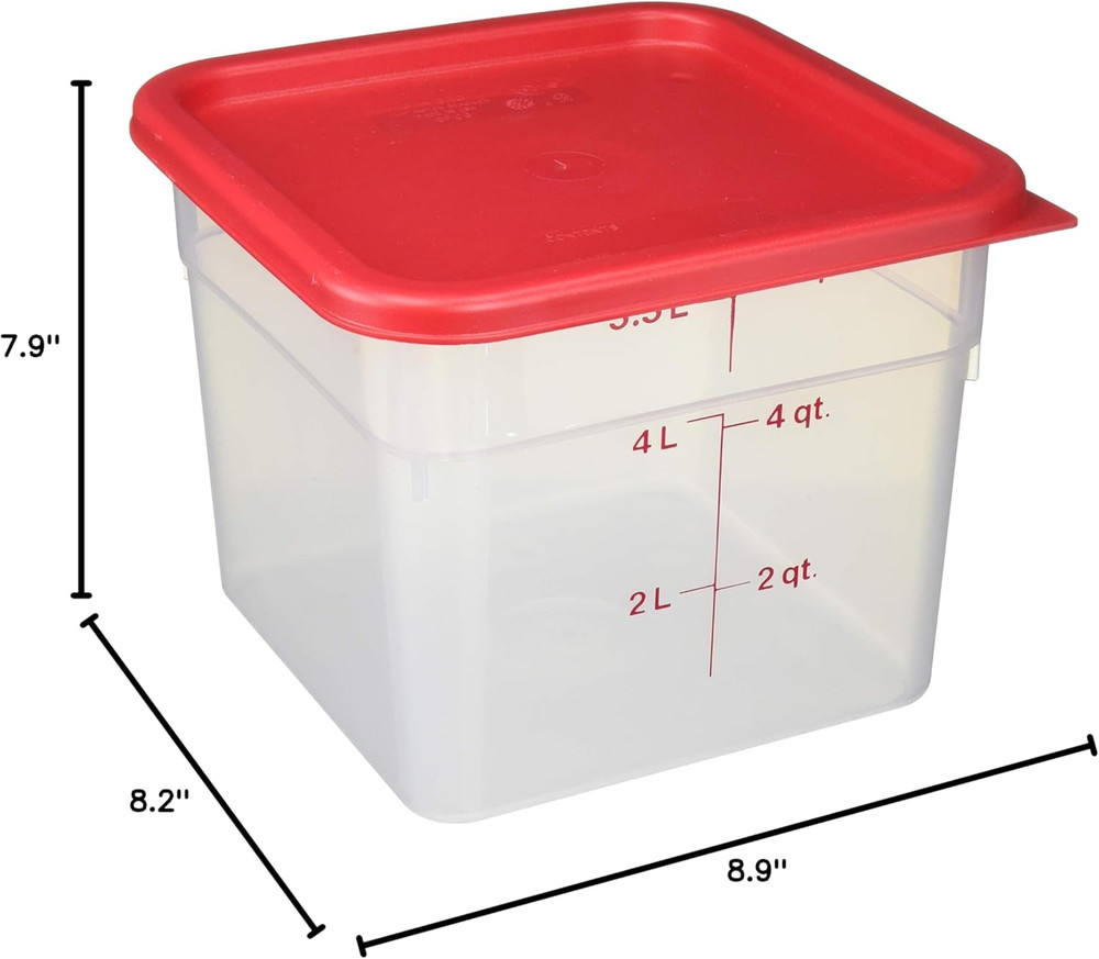 6SFSPP190 Translucent Food Container with Lid, 6-Quart